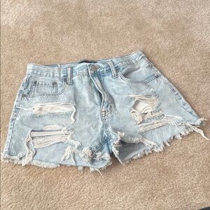 Aeropostale Light Blue Ripped Jean Shorts